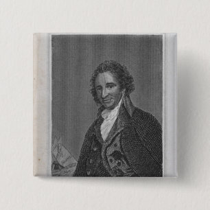 Portret van Thomas Paine van Volume I Vierkante Button 5,1 Cm
