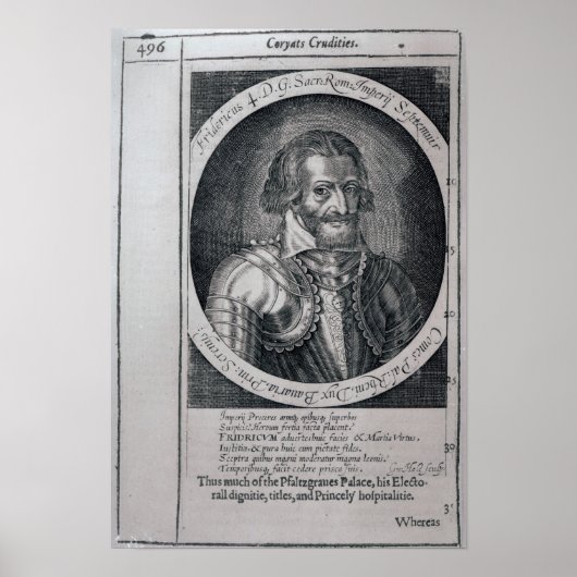 Portret van Thomas van 'Coryate's Crudities' Poster (Voorkant)