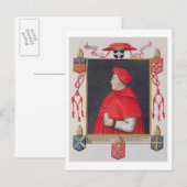 Portret van Thomas Wolsey (c.1475-1530) Kardinaal  Briefkaart (Voorkant / Achterkant)