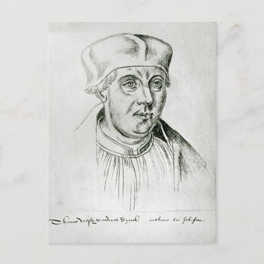 Portret van Thomas Wolsey, kardinaal van York Briefkaart (Voorkant)