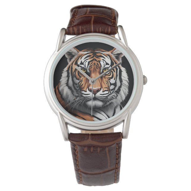 Portret van tijger horloge (Voorkant)