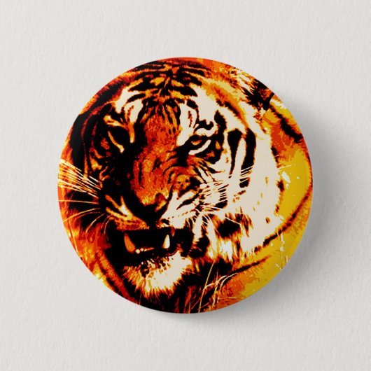 Portret van Tijger Ronde Button 5,7 Cm (Voorkant)