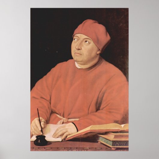 Portret van Tommaso "Fedra" Inghirami door Raphael Poster (Voorkant)