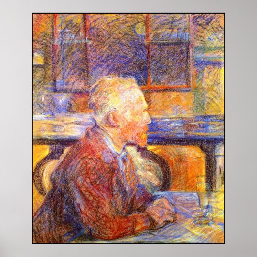 Portret van Toulouse-Lautrec van Van Gogh Poster (Voorkant)