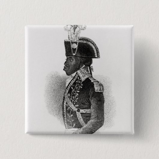 Portret van Toussaint L'Ouverture Vierkante Button 5,1 Cm (Voorkant)