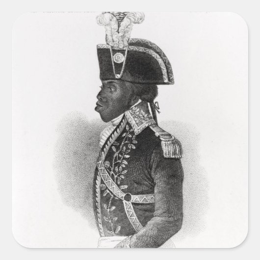Portret van Toussaint L'Ouverture Vierkante Sticker (Voorkant)