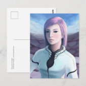 Portret van Trisha - Futuristisch meisje schildere Briefkaart (Voorkant / Achterkant)