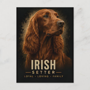 Portret van trouwe, liefhebbende familiehond Ierse Briefkaart
