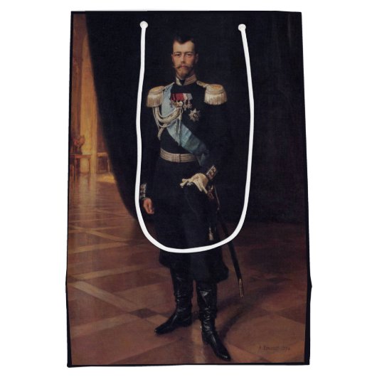 Portret van tsaar Nicolaas II (door Albert Edelfel Medium Cadeauzakje (Achterkant)