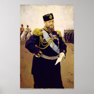 Portret van Tsar Alexander III, 1900 Poster