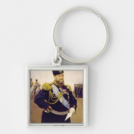 Portret van Tsar Alexander III, 1900 Sleutelhanger (Voorkant)