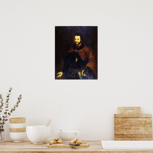Portret van Tsar Ivan de V Alexeyevich Poster (Keuken)