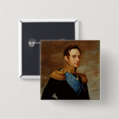 Portret van Tsar Nicholas I 1826 Vierkante Button 5,1 Cm (Voorkant /achterkant)