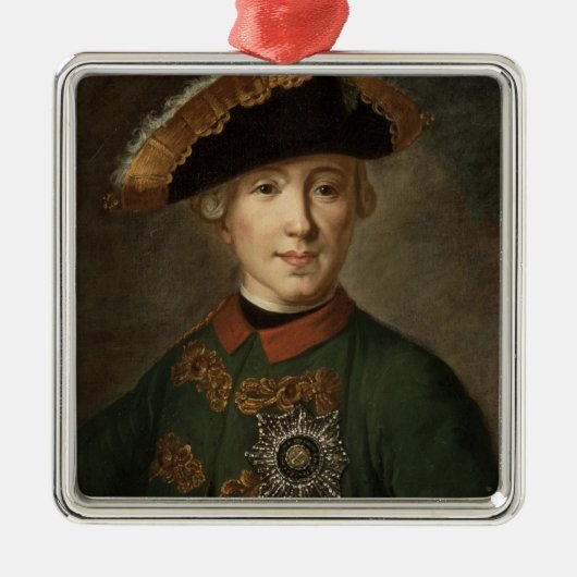 Portret van Tsar Peter III Metalen Ornament (Voorkant)