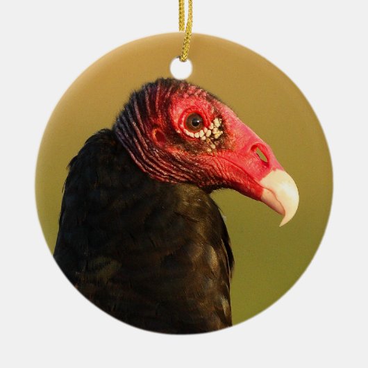 portret van turkey vulture keramisch ornament (Voorkant)