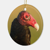 portret van turkey vulture keramisch ornament (Links)