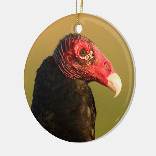 portret van turkey vulture keramisch ornament (Links)
