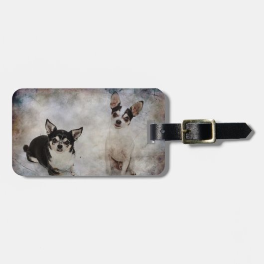 Portret van twee chihuahua's bagagelabel (Voorkant horizontaal)