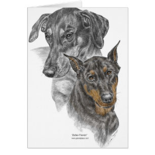 Portret van Twee Dobermans
