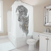 Portret van Twee Dobermans Douchegordijn (In situ)