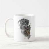Portret van Twee Dobermans Koffiemok (Links)