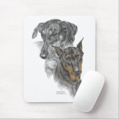 Portret van Twee Dobermans Muismat (Met muis)