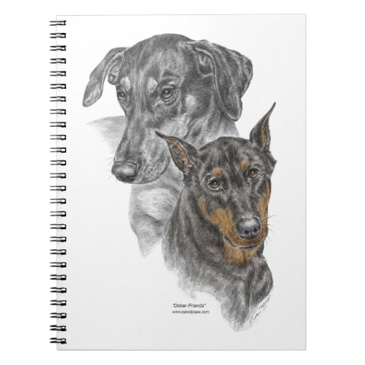 Portret van Twee Dobermans Notitieboek (Voorkant)