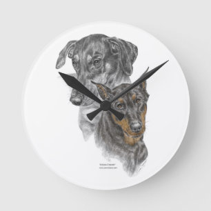 Portret van Twee Dobermans Ronde Klok