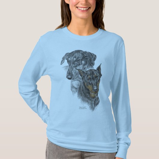 Portret van Twee Dobermans T-shirt (Voorkant)
