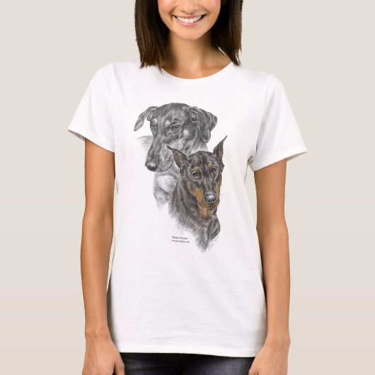 Portret van Twee Dobermans T-shirt (Voorkant)