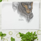 Portret van Twee Dobermans Theedoek (Gevouwen)