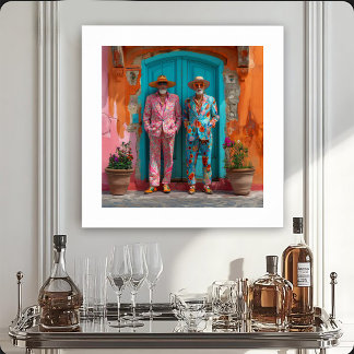 Portret van twee flamboyante heren poster
