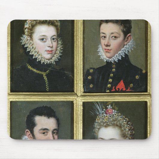 Portret van twee Mannen en twee vrouwen Muismat (Voorkant)