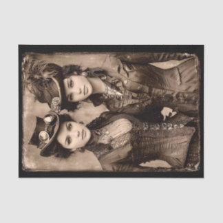 Portret van Twee Steampunk Vrouwen DX5R Découpage Tissuepapier