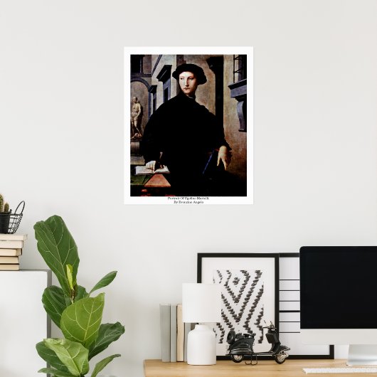 Portret van Ugolino Martelli. Door Bronzino Angelo Poster (Thuiskantoor)