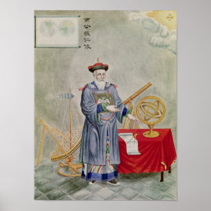 Portret van vader Ferdinand Verbiest Poster
