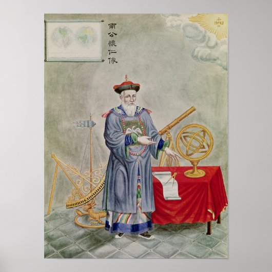 Portret van vader Ferdinand Verbiest Poster (Voorkant)
