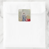 Portret van vader Ferdinand Verbiest Vierkante Sticker (Tas)