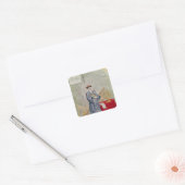 Portret van vader Ferdinand Verbiest Vierkante Sticker (Envelop)
