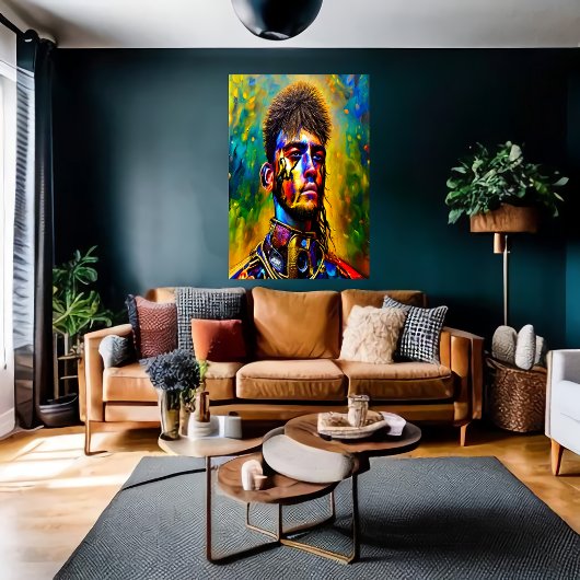 Portret van vaste stof in uniform | AI Art Poster