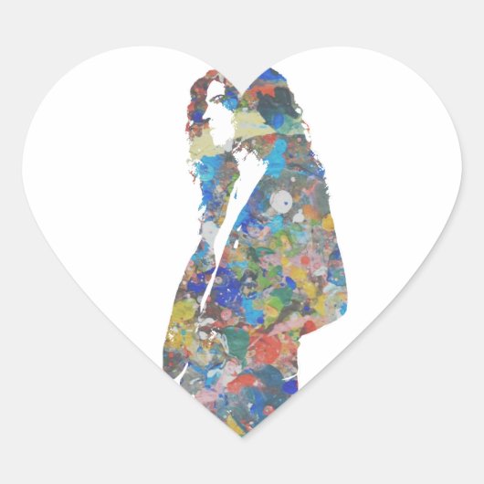 Portret van Verf Splatter Hart Sticker (Voorkant)