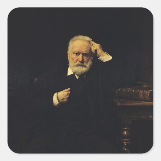 Portret van Victor Hugo 1879 Vierkante Sticker (Voorkant)