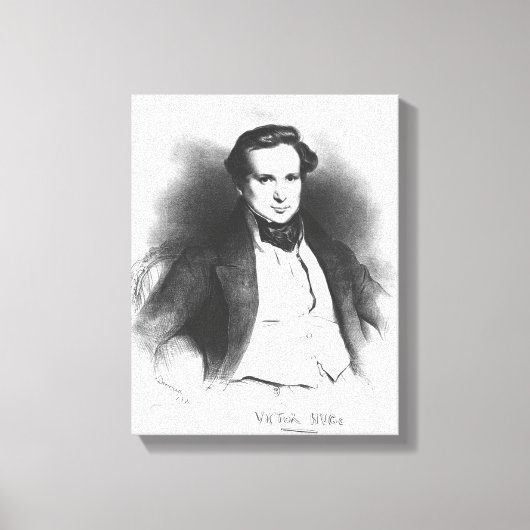 Portret van Victor Hugo Canvas Afdruk (Voorkant)