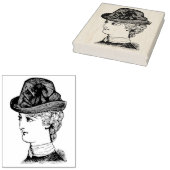 Portret van Victoriaans Lady Rubber Art Stamp Rubberstempel (Gestempeld)