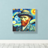 Portret van Vincent van Gogh Canvas Afdruk (Insitu (Houten vloer))