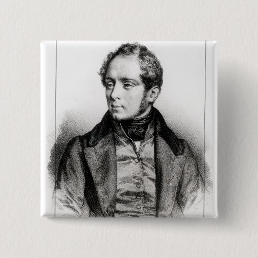 Portret van Vincenzo Bellini Vierkante Button 5,1 Cm (Voorkant)