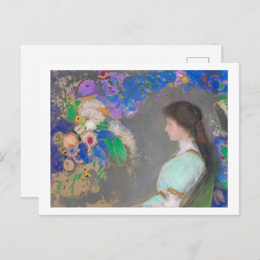 Portret van Violette Heymann, Redon Briefkaart (Voorkant / Achterkant)