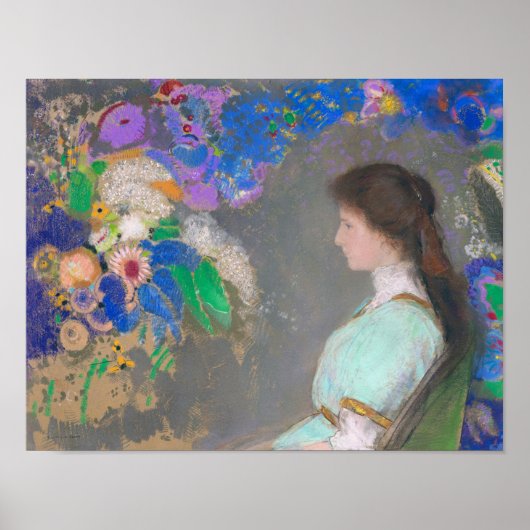 Portret van Violette Heymann, Redon Poster (Voorkant)