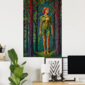“Portret van Viridra” - Aderen van het Bladerdak Poster (Thuiskantoor)