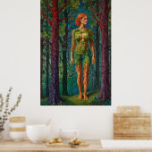 “Portret van Viridra” - Aderen van het Bladerdak Poster (Keuken)